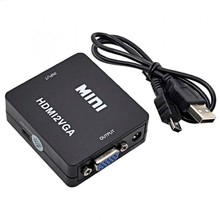 HDMI Переходник Конвертер  HDMI - VGA черный   АДАПТЕР, КОНВЕРТЕР, ПРЕОБРАЗОВАТЕЛЬ,  1080p,   питание от USB