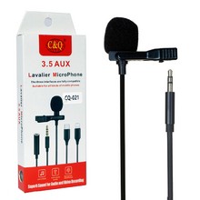 Микрофон петличный MRM CQ021 (jack AUX 3,5) проводной, черный цвет