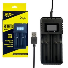 Зарядное устройство для аккумулятора LP8090 HD-8991B питание от USB, с LCD дисплеем, на 2-слота (18650/26650/14500)