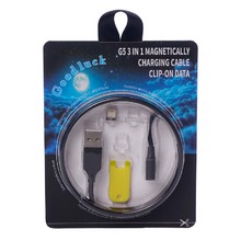 Шнур USB - iOS Lightning Good Luck G5 1 м, сменный разъем на магните
