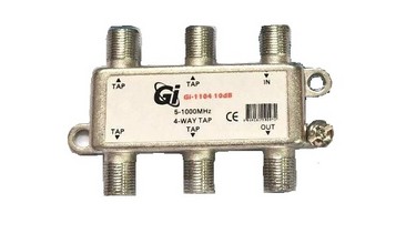 Ответвитель на 4 отвода Gi-1104 10dB (5-1000 МГц), Проходной ответвитель сигнала с ответвлением на 4 выхода по -10 дБ