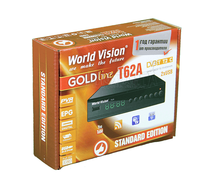 World-Vision T62А   Цифровой ТВ приемник TV-тюнер ресивер приставка цифрового эфирного телевидения бесплатно 20 каналов DVB-T2